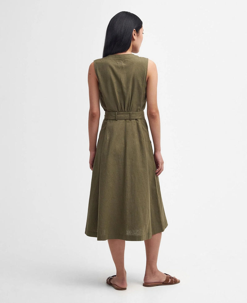 Load image into Gallery viewer, Barbour Rutherglen Midi Dress, olijfgroen
