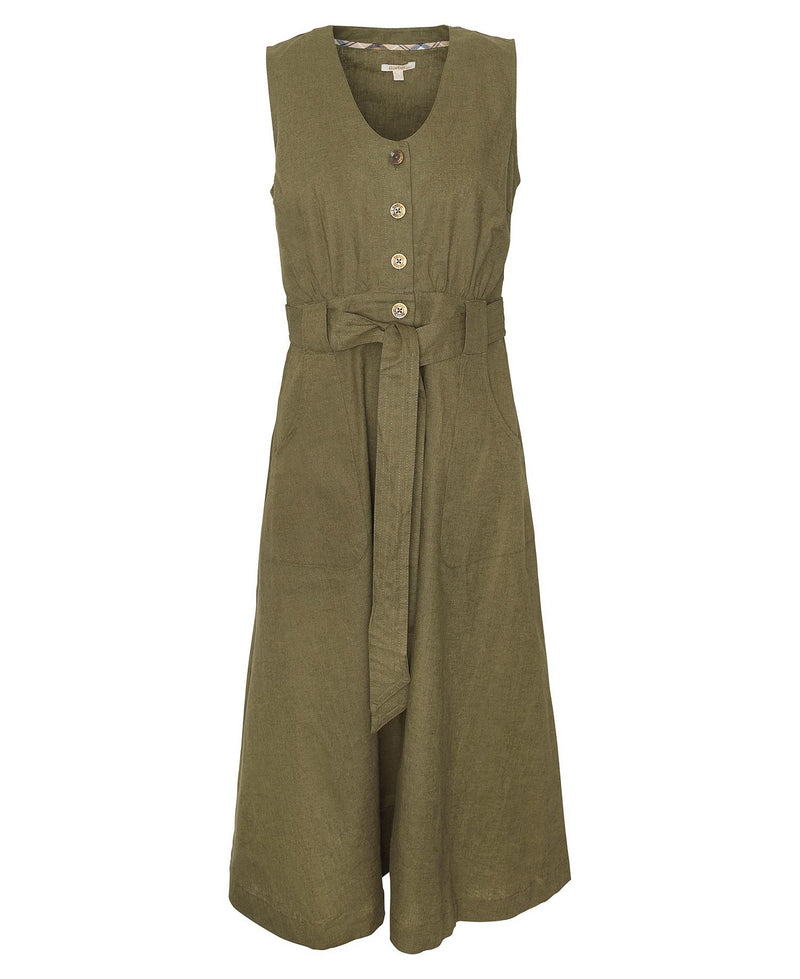 Load image into Gallery viewer, Barbour Rutherglen Midi Dress, olijfgroen
