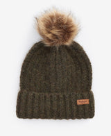 Barbour Saltburn Beanie & Tartan Scarf Gift Set, loden