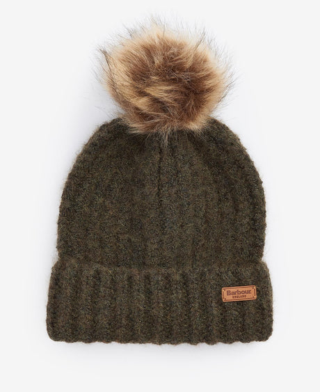 Barbour Saltburn Beanie & Tartan Scarf Gift Set, loden