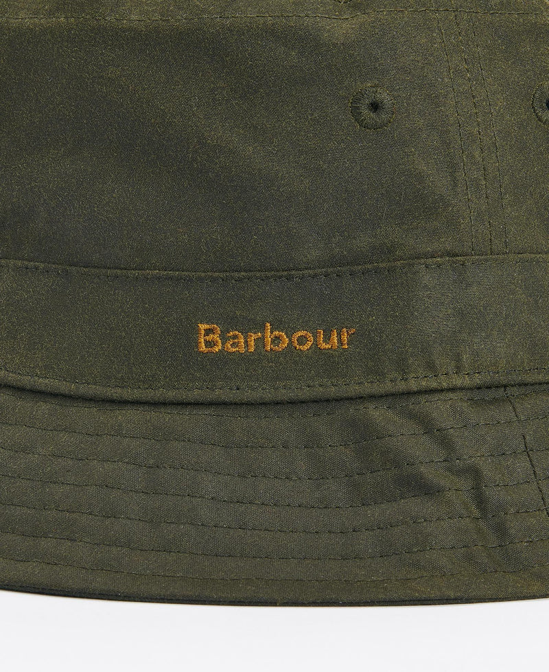 Load image into Gallery viewer, Barbour Belsay Wax Bucket Hat, archief olive
