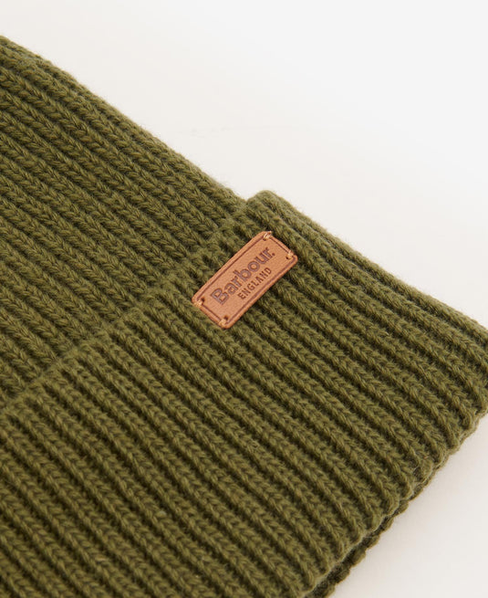 Barbour Amble Beanie Hat, dark moss