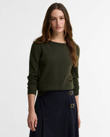 Barbour Pendle Crew Neck Jumper Olive/Birchwood Tartan