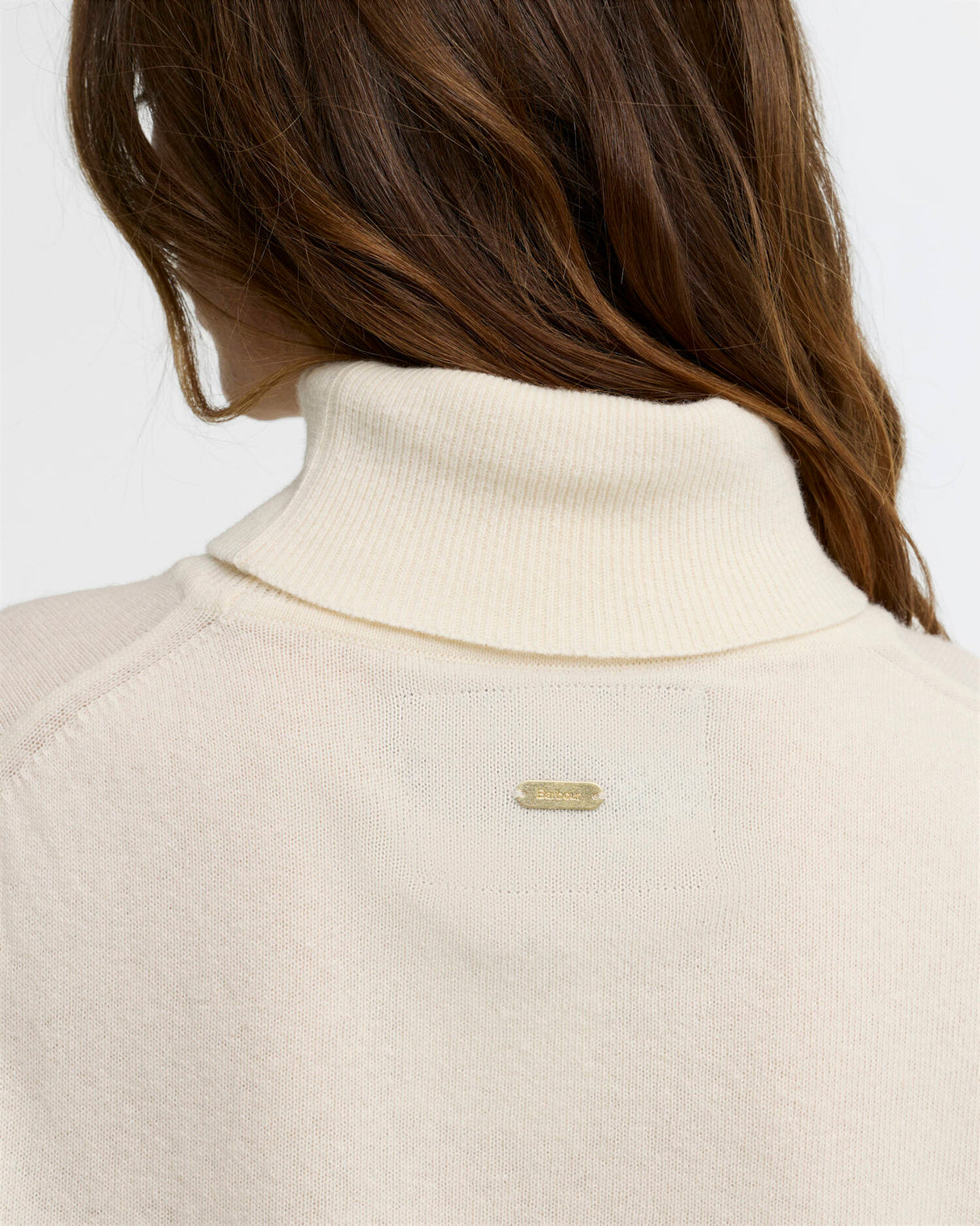 Barbour Pendle Roll-Neck Jumper Ecru/Birchwood Tartan