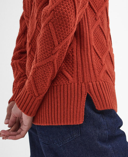 Barbour Burne Roll Neck Knit, spiced pumpkin