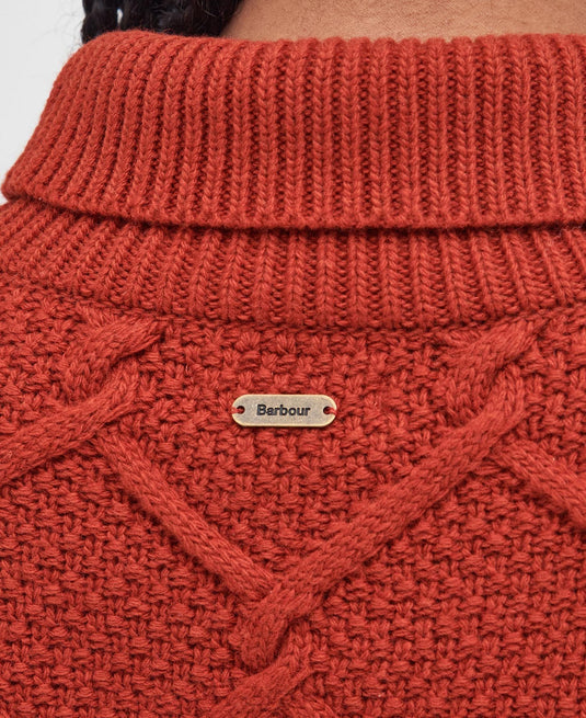 Barbour Burne Roll Neck Knit, spiced pumpkin