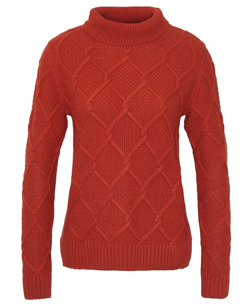 Load image into Gallery viewer, Barbour Burne Roll Neck Knit, spiced pumpkin
