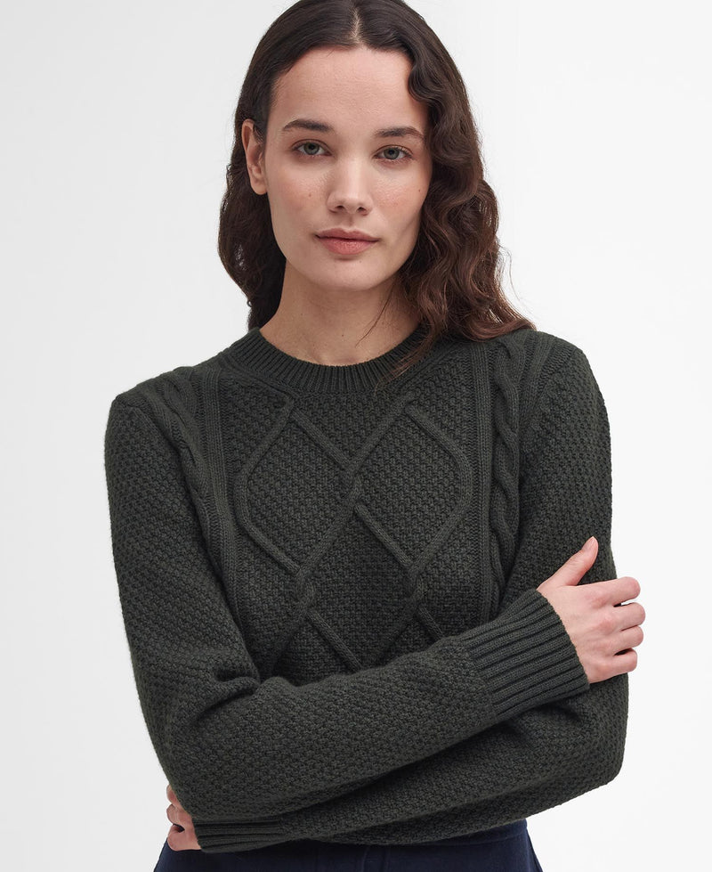 Laden Sie das Bild in Galerie -Viewer, Barbour Burne Crew Knitted Jumper, olive
