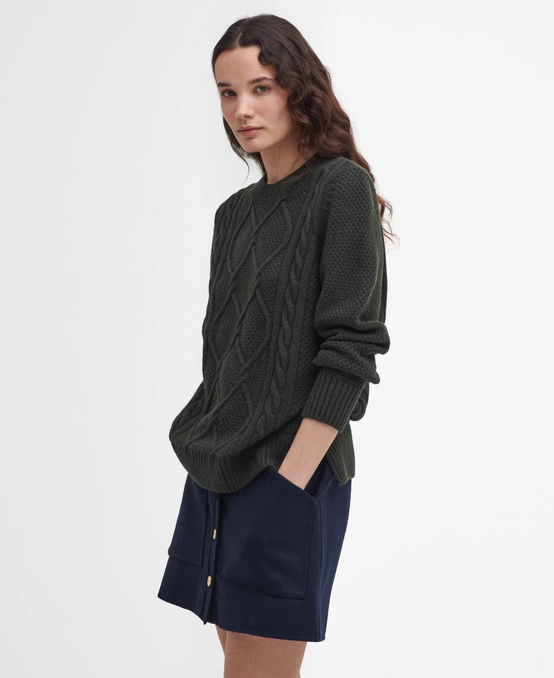 Laden Sie das Bild in Galerie -Viewer, Barbour Burne Crew Knitted Jumper, olive
