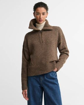 Barbour Lavensdale Quarter-Zip Jumper Deep Camel