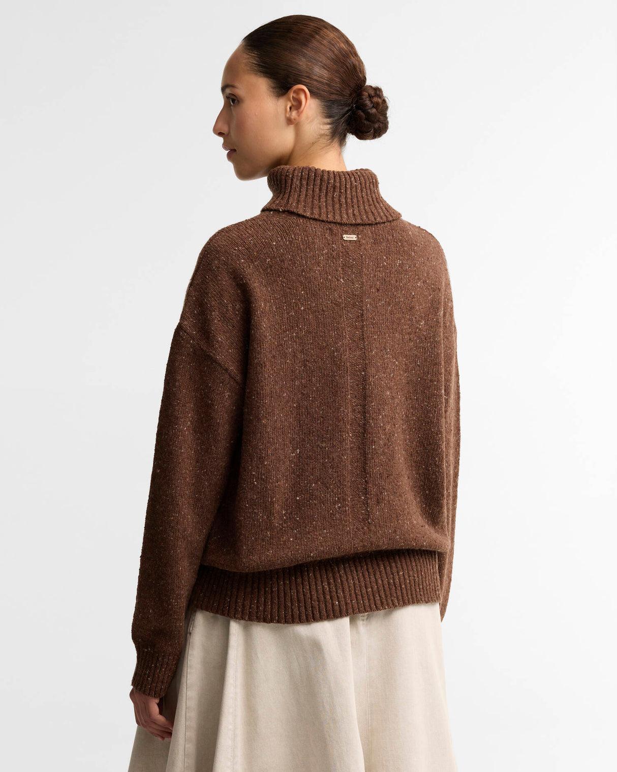 Barbour Stanford Fleck Rollneck Wool Jumper Rustic