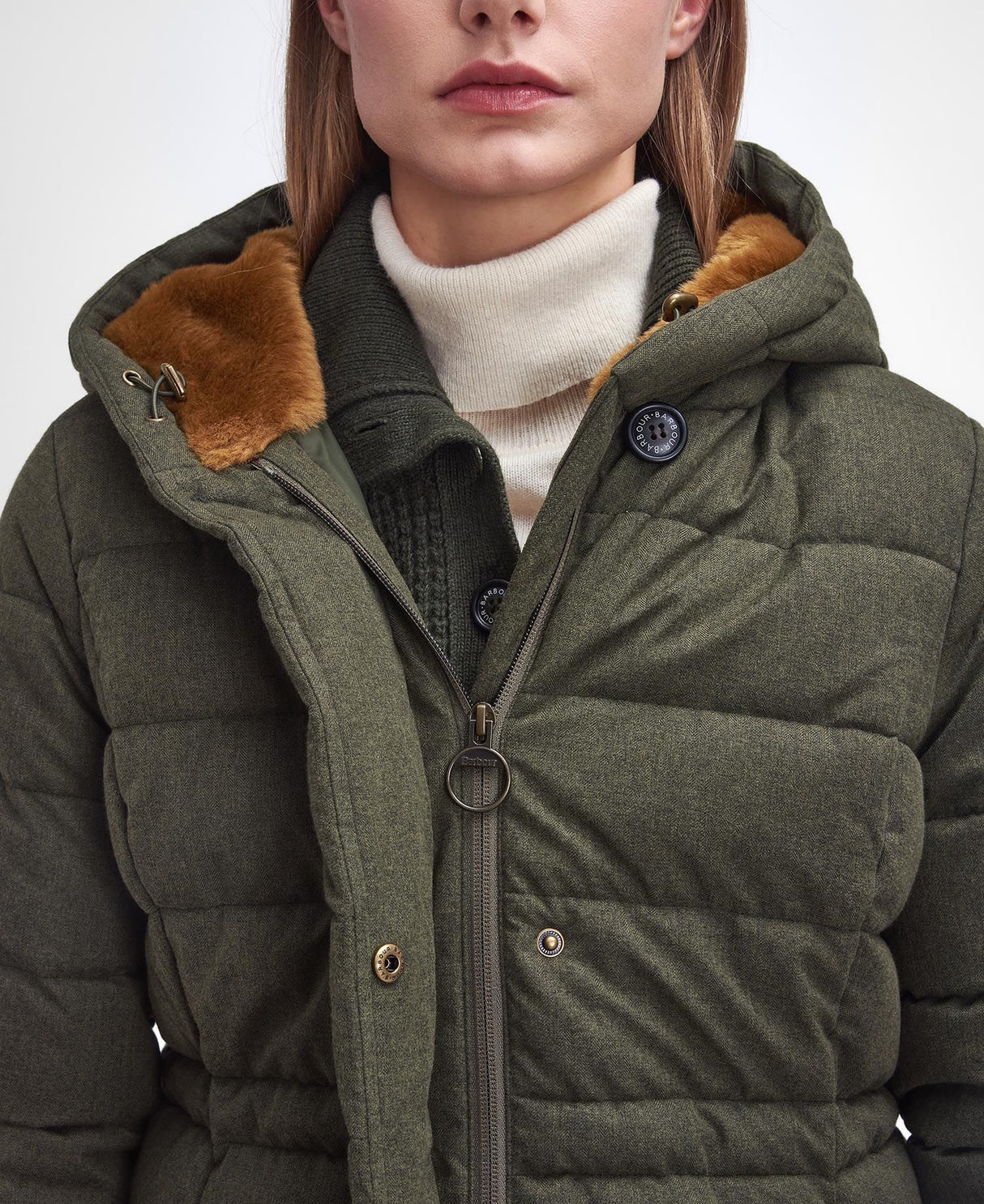 Barbour Clarence Puffer, olijf