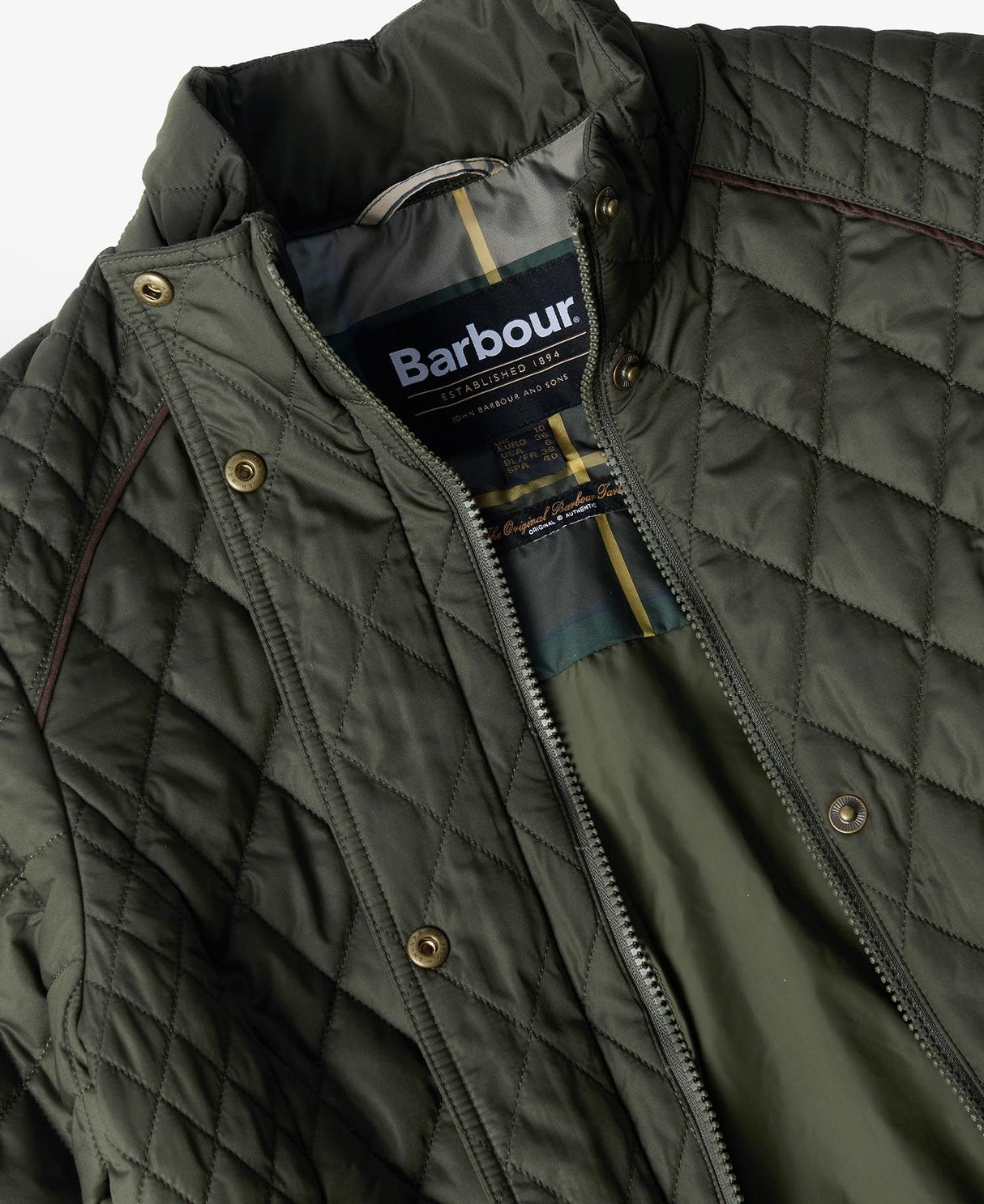 Barbour Crawford Cavalry Quilt, olijf/oude tartan