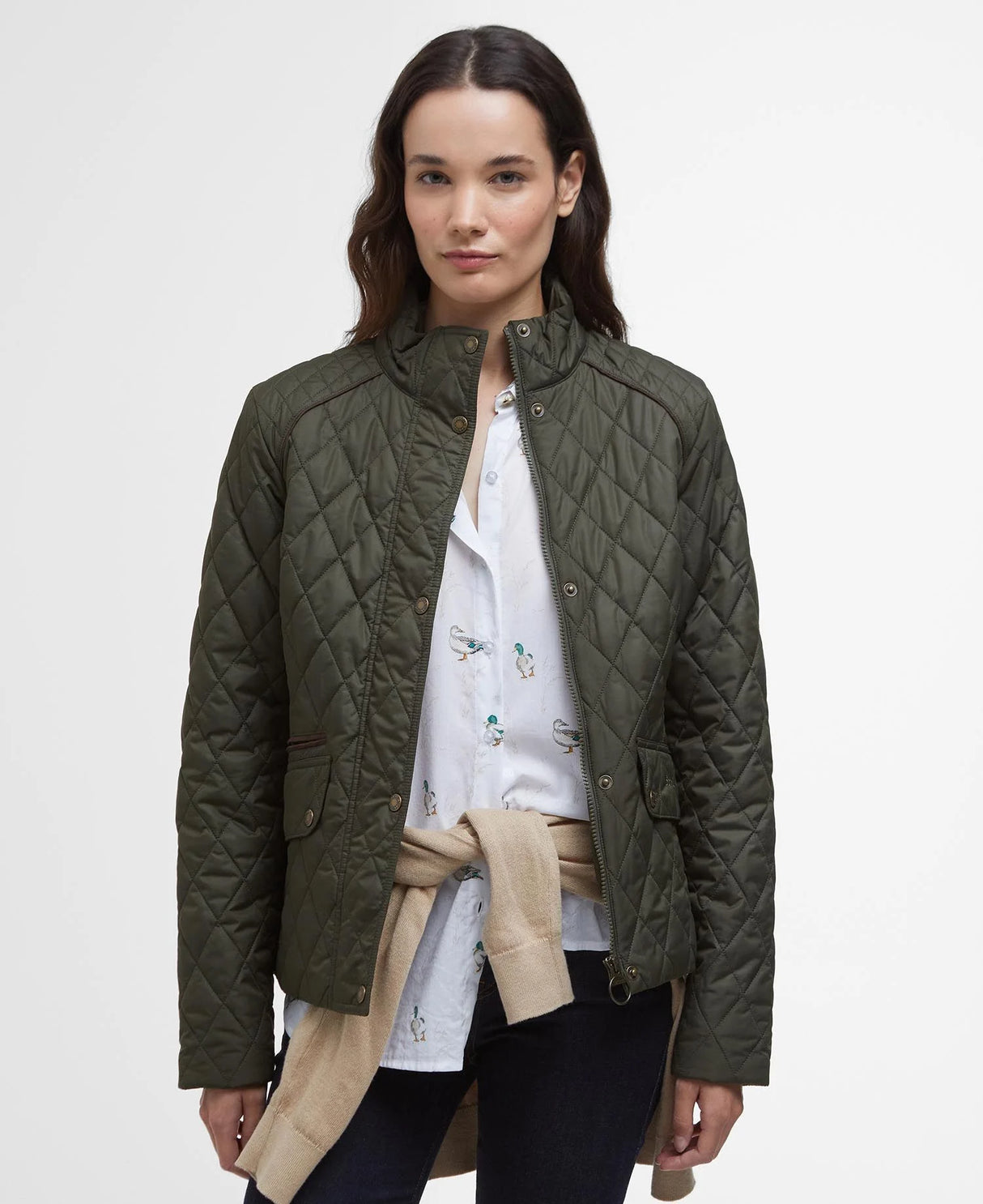 Barbour Crawford Cavalry Quilt, olijf/oude tartan