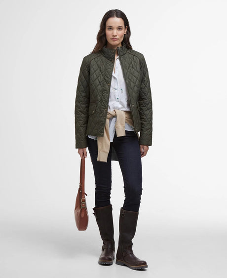 Barbour Crawford Cavalry Quilt, olijf/oude tartan
