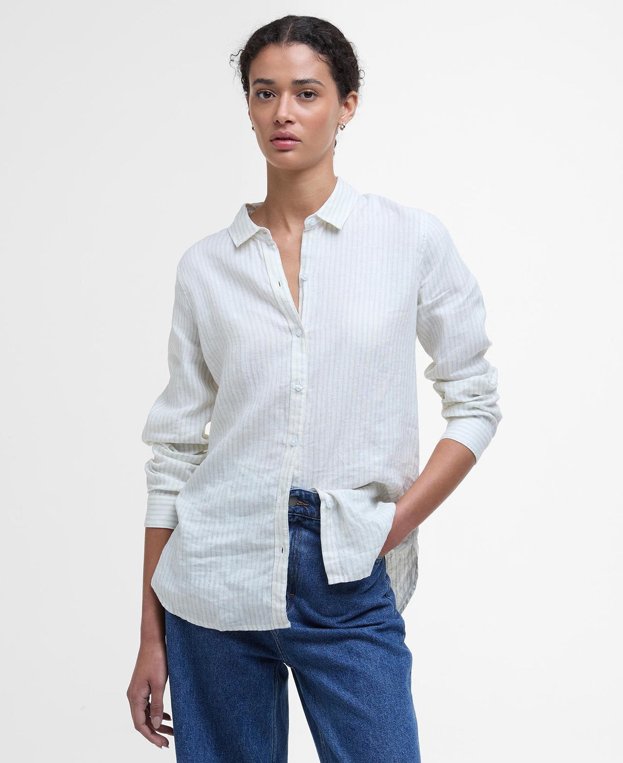 Barbour Marine Shirt, pale aqua stripe