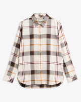 Barbour Moorland Relaxed Long Sleeve Shirt, ecru muted tartan