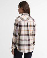 Barbour Moorland Relaxed Long Sleeve Shirt, ecru muted tartan
