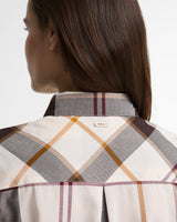 Barbour Moorland Relaxed Long Sleeve Shirt, ecru muted tartan