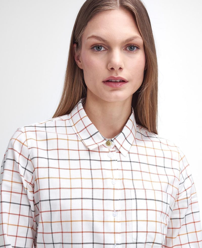 Load image into Gallery viewer, Barbour Triplebar Check Shirt, cloud/spiced pumpkin
