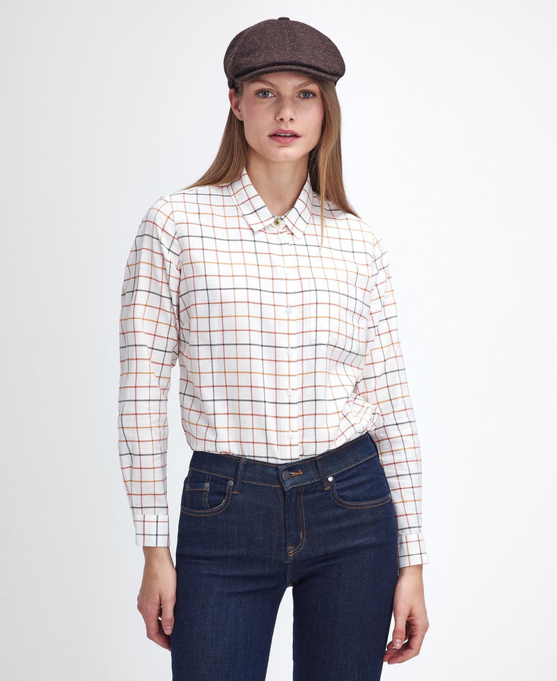 Load image into Gallery viewer, Barbour Triplebar Check Shirt, cloud/spiced pumpkin
