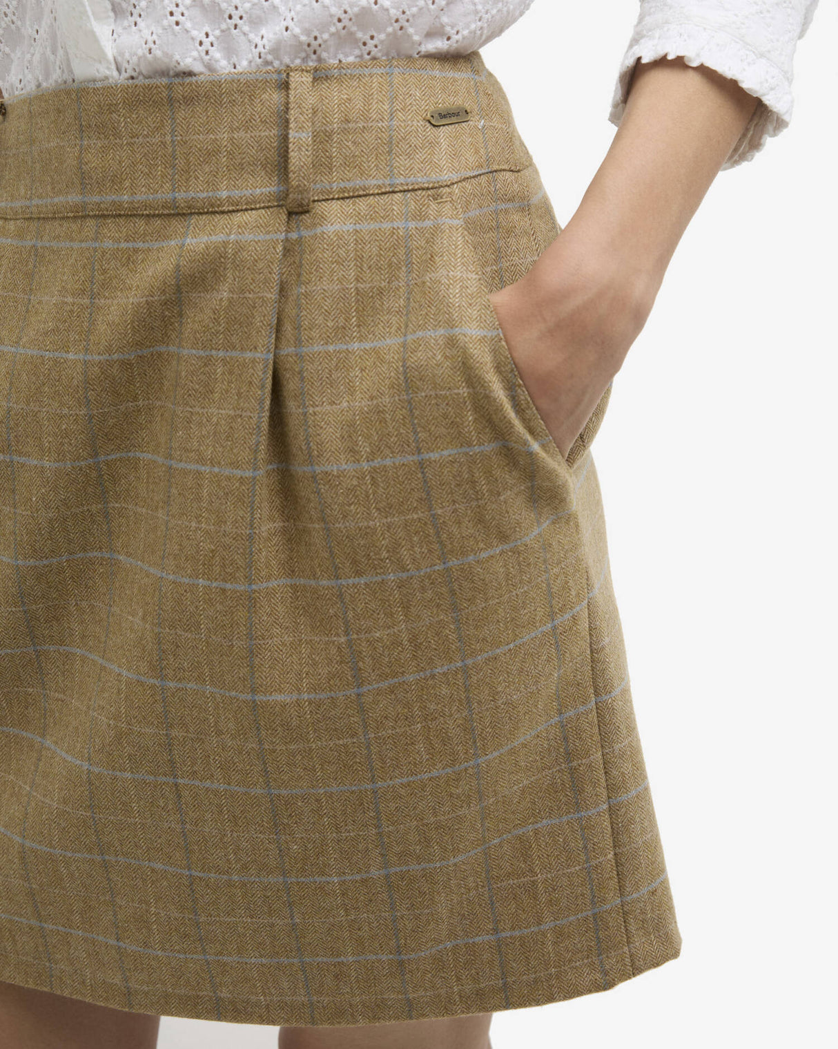 Petunia Mini Skirt - Soft Blue Tweed