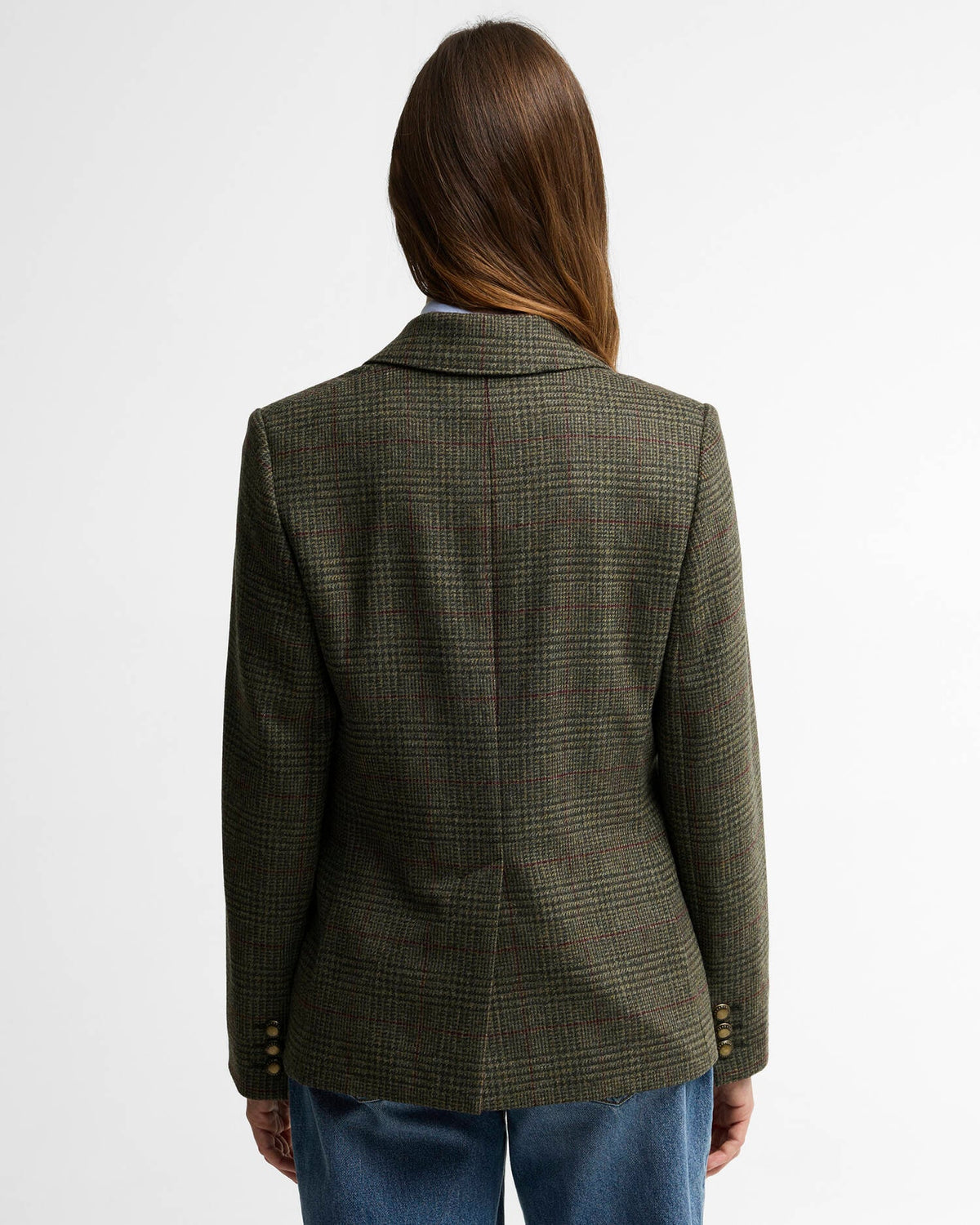 Barbour Browning Tailored Jacket, olive/prince of wales check