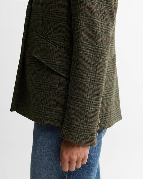 Barbour Browning Tailored Jacket, olive/prince of wales check