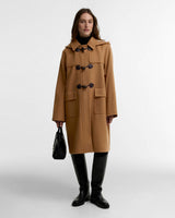Barbour Melody Wool Duffle Coat, beige/birchwood dress