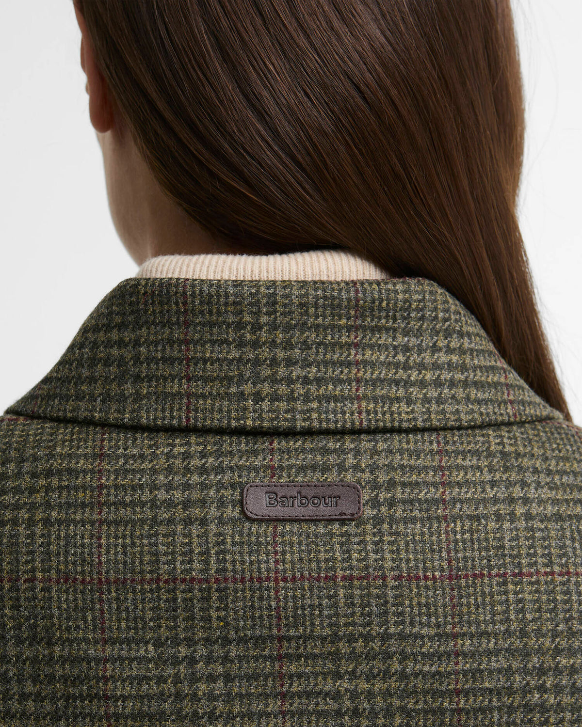 Barbour Joyce Wool Gilet Olive Price Of Wales Check