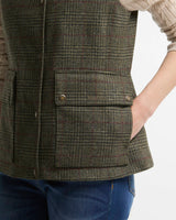 Barbour Joyce Wool Gilet Olive Price Of Wales Check