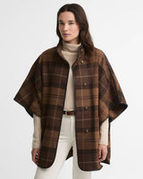 Barbour Judith Tartan Wool Cape Shadow Muted Tartan