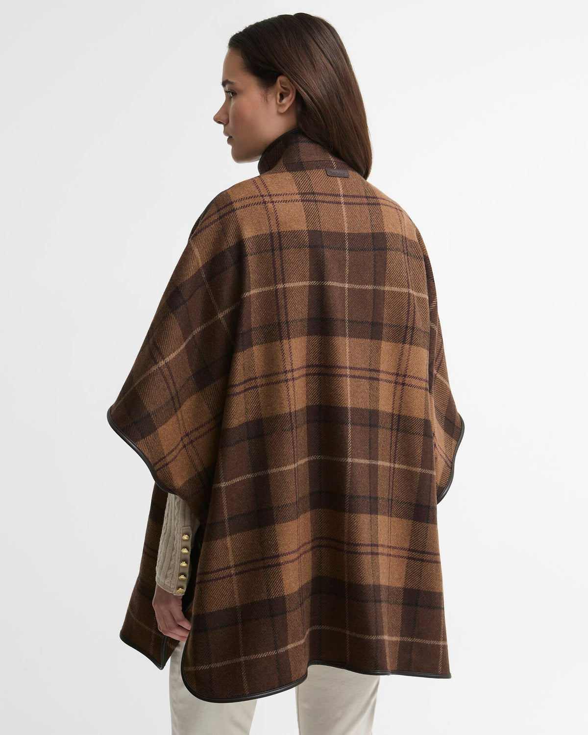 Barbour Judith Tartan Wool Cape Shadow Muted Tartan