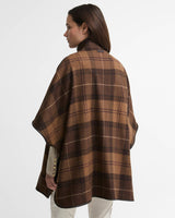 Barbour Judith Tartan Wool Cape Shadow Muted Tartan