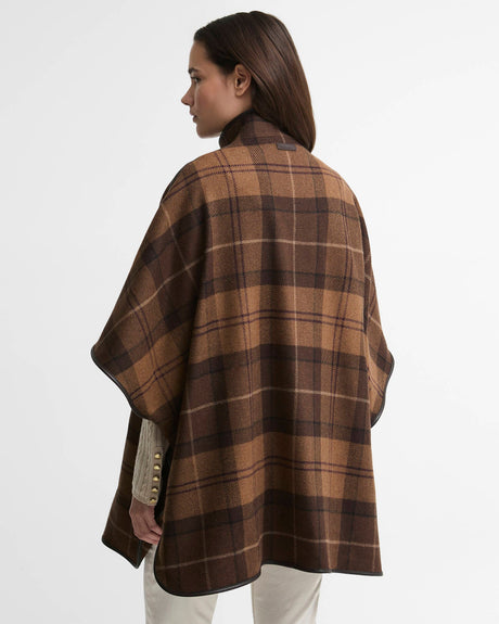 Barbour Judith Tartan Wool Cape Shadow Muted Tartan