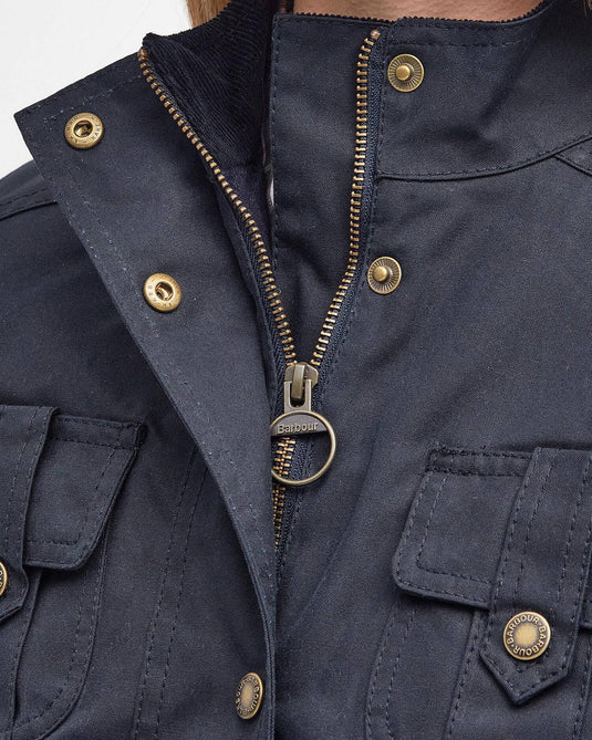 Barbour Winter Defence Wax Jacket, navy/classic