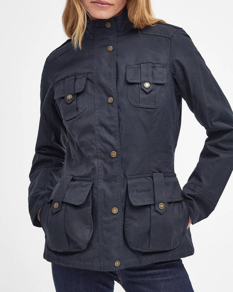Barbour Winter Defence Wax Jacket, navy/classic