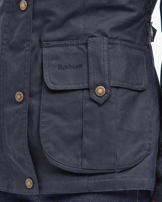 Barbour Winter Defence Wax Jacket, navy/classic
