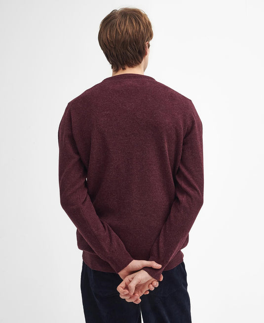 Barbour Essential Lambswool V-Neck, merlot