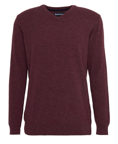 Barbour Essential Lambswool V-Neck, merlot