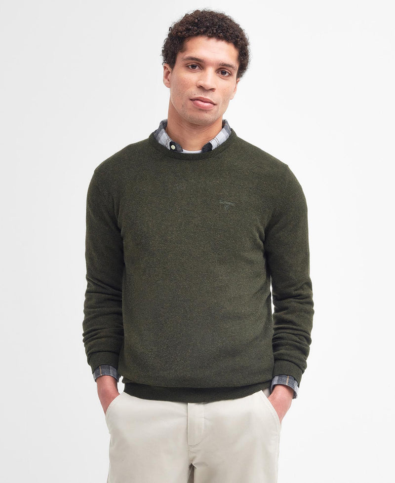 Load image into Gallery viewer, Barbour Essential Lambswool Crew Neck, seaweed
