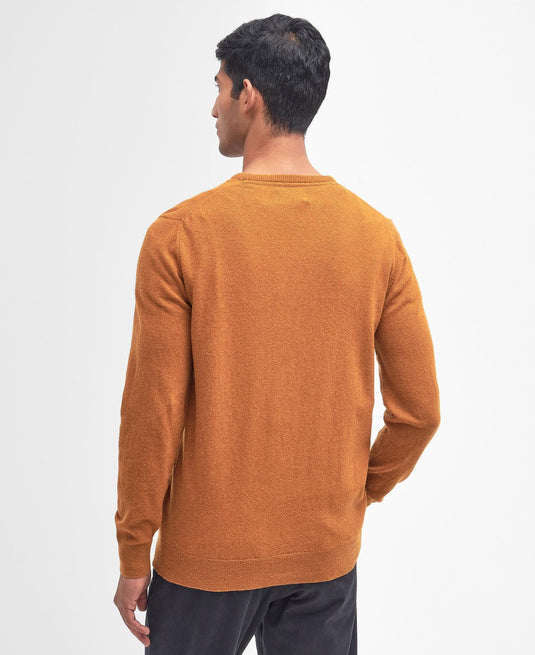 Barbour Essential Lambswool Crew Neck, dark copper