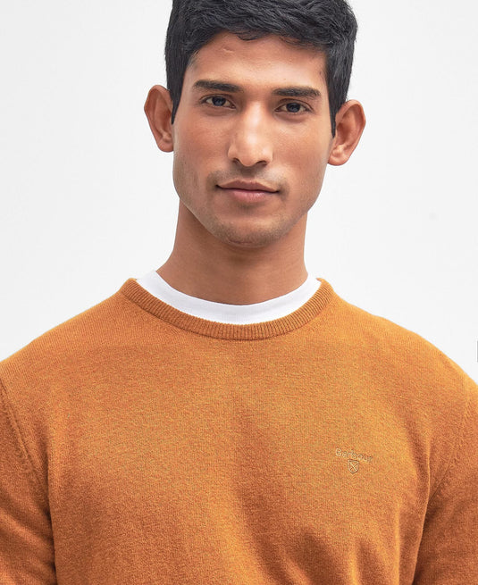 Barbour Essential Lambswool Crew Neck, dark copper