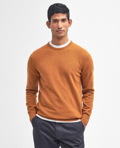 Barbour Essential Lambswool Crew Neck, dark copper