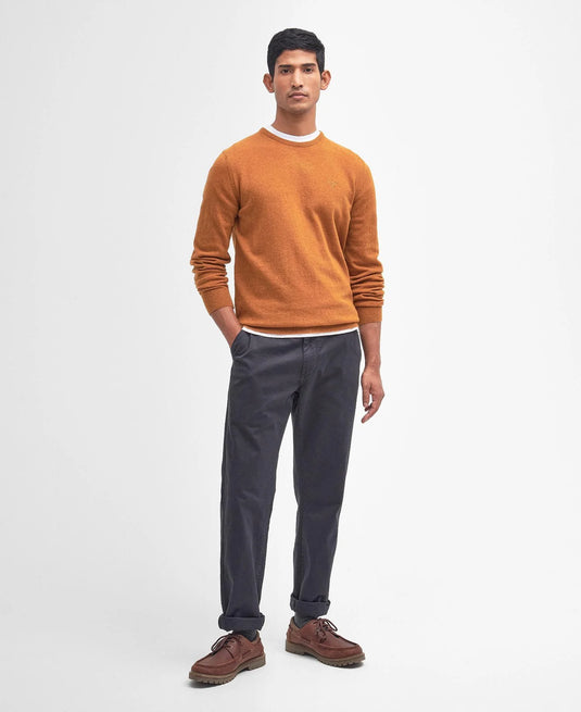 Barbour Essential Lambswool Crew Neck, dark copper