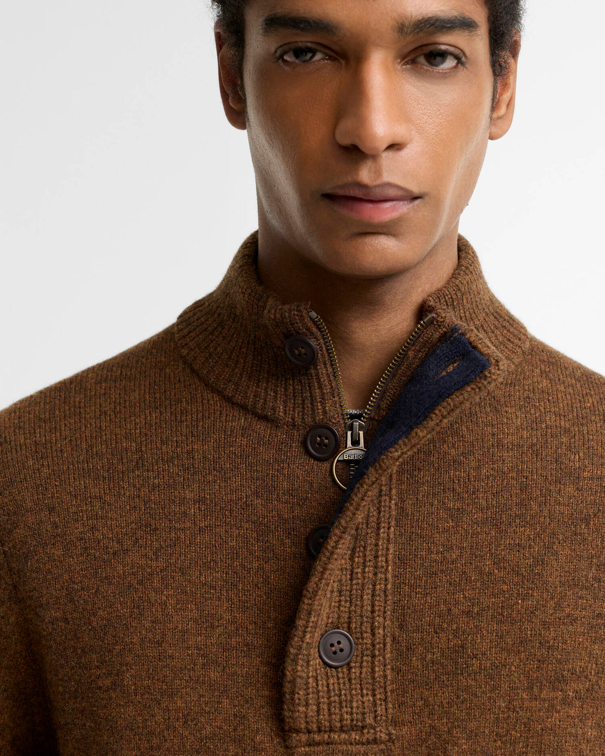Barbour Essential Patch Half Zip, bracken
