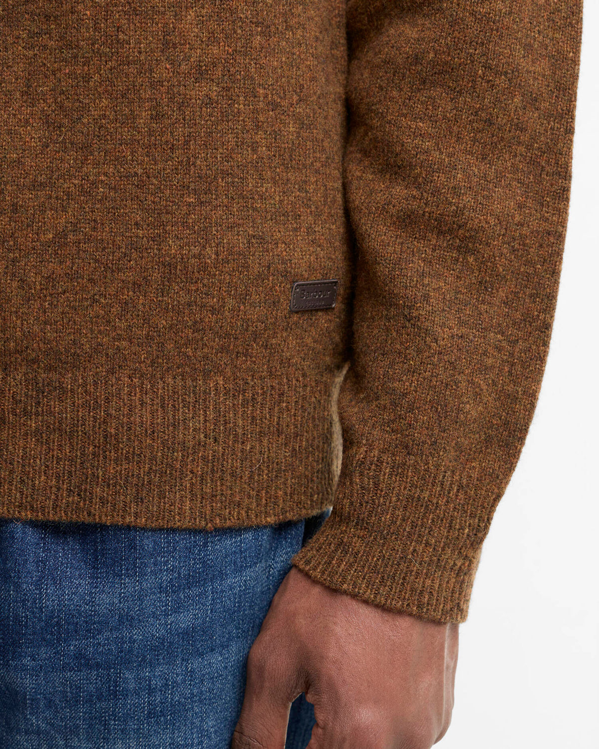 Barbour Essential Patch Half Zip, bracken