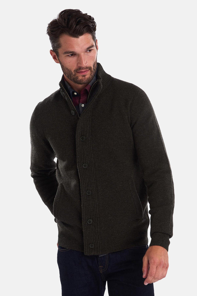 Barbour Essential Patch Zip Through Jumper, seaweed
