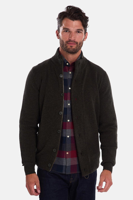 Barbour Essential Patch Zip Through Jumper, seaweed