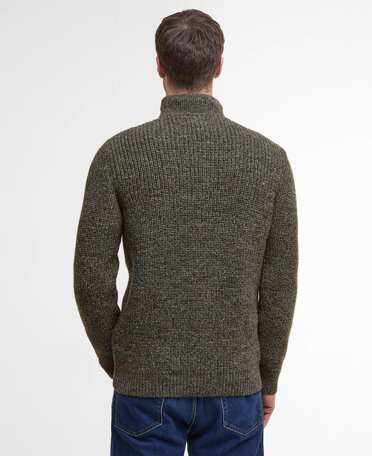 Barbour New Tyne Quarter-Zip Jumper Derby Tweed